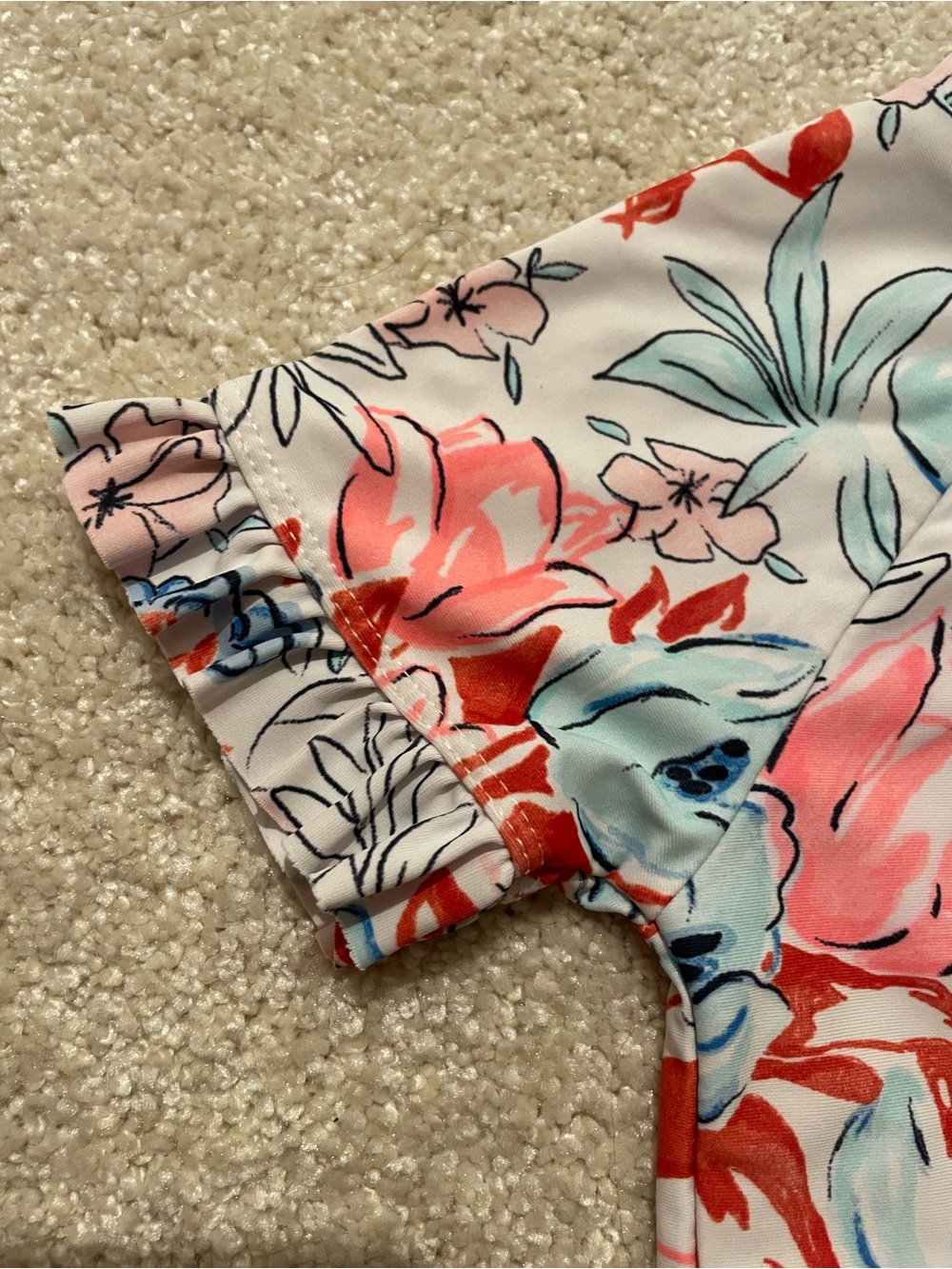 Girls Floral Rash Guard Swim Set - Picture 4 of 5
